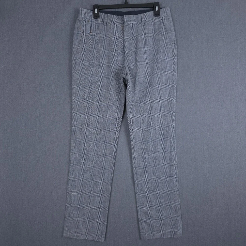 Bonobos Tollegno 1900 Dress Pants Mens 32x32 (Fits 32x31) Glen Check Wool Blend